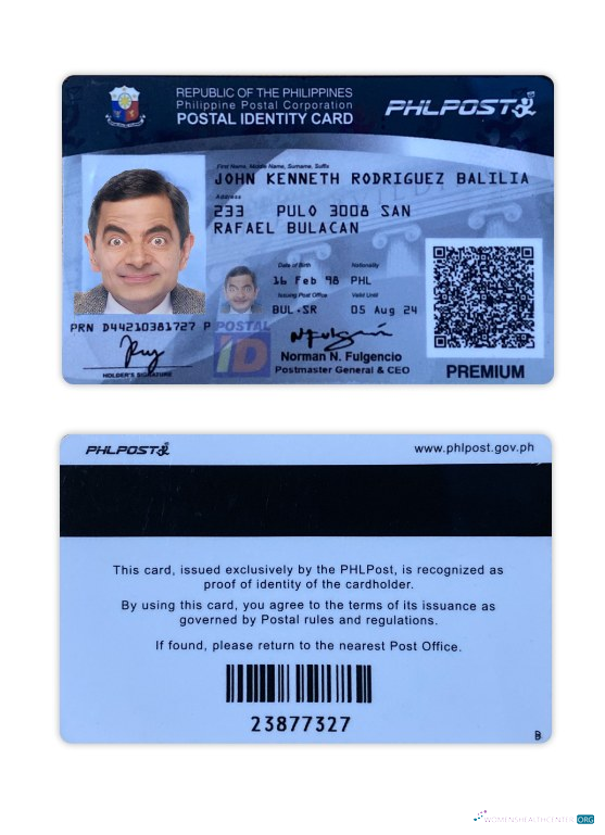 Download Philippines postal identity card Photoshop template